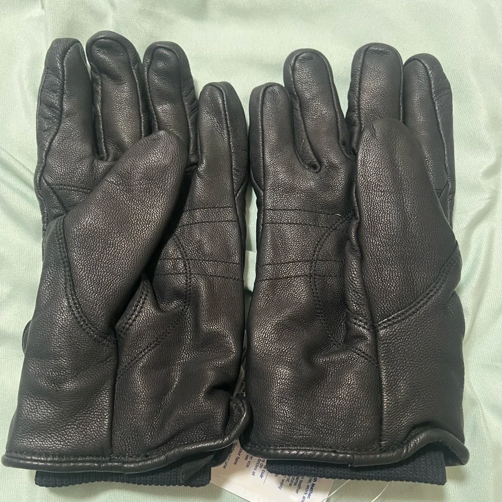 Pabst Blue Ribbon Black Leather Gloves